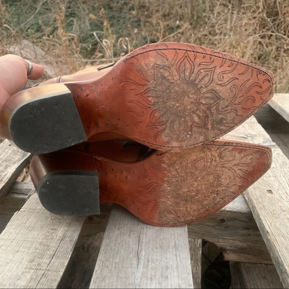 Tony Lama Saddle Cassidy Leather Cowgirl Boots - Picture 7 of 9